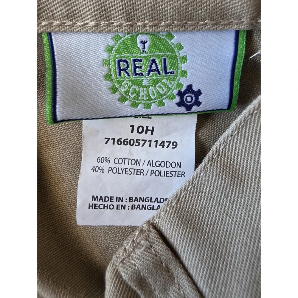 Real School Boys Pants Size 10H Tan Khakis Chino Trousers Slacks Casual
